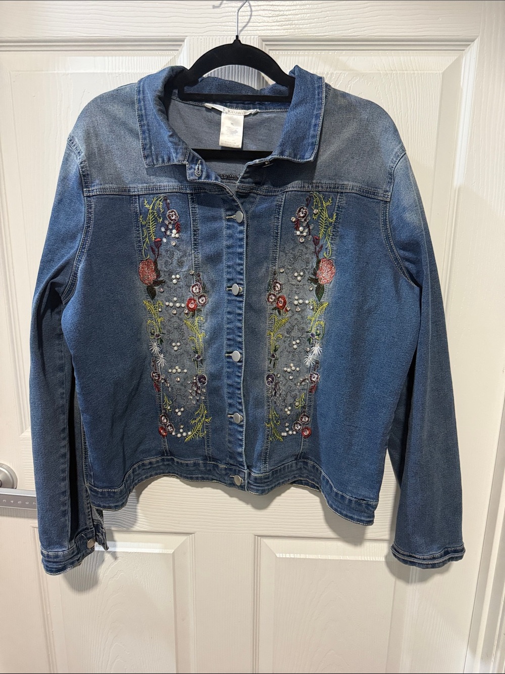K. Jordan Embroidered Denim Jacket - Blue